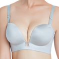 thumbnail image 3 of Aayomet Womens Bras and Comfortable Summer Thin Traceless Wrap Up No Steel Rim Side Bra (Gray, 80), 3 of 4
