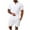 White, variant on CHUMUD 2 Piece Sets for Men Button Down Mock Neck Short Sleeve Shirts and Drawstring Shorts Walking Suits Summer Trendy Casual Outfits