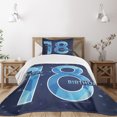 thumbnail image 3 of Ambesonne Blue Quilted Bedspread Set 2 Pcs, Galaxy Star Birthday, Twin Size, Dark Blue and Sky Blue, 3 of 6