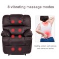 thumbnail image 4 of Costway Recliner Massage Sofa Chair Deluxe Ergonomic Lounge Couch Heated W/Control Brown, 4 of 10