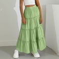 thumbnail image 3 of yillto Summer Skirts for Girls Tiered Ruffle Flowy Pleated A Line Long Skirt Boho Beach Skirts 4-15 Years, 3 of 7