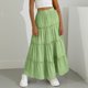 thumbnail image 3 of Vestido de Verano Midi Longitud Color Sólido Relajado Deportes Elástico de la Cintura Nudo Falda Completa para Niños, 3 of 8