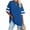 Blue, variant on Womens Oversized Tees Loose Half Sleeve Crew Neck Color Block T Shirts