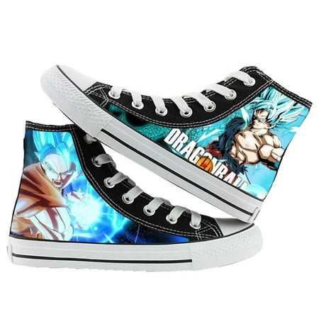 

Anime Dragon Ball Canvas Shoes Lace Up Super Saiyan Goku Characters Pattern Skateboard Shoes Campus Casual Shoes Sneakers for Boys Teens Men