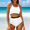 thumbnail image 4 of SDNall High Waisted Bikini Set for Women, Two-Piece Sport Swimsuit with Removable Padding, Adjustable Straps and Lining for Beach and Pool, 4 of 9