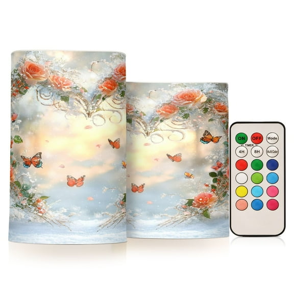 BZSMCE Flameless Candles LED Lights Roses Heart Creativity Battery Candles