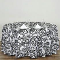 BalsaCircle 120" Black White Damask Flocking Table Top Round Tablecloth Dining Table Linens
