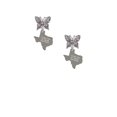 thumbnail image 2 of Delight Jewelry Stainless Steel I Love You to Texas - Silvertone Antiqued Butterfly Post Earrings, 2 of 4