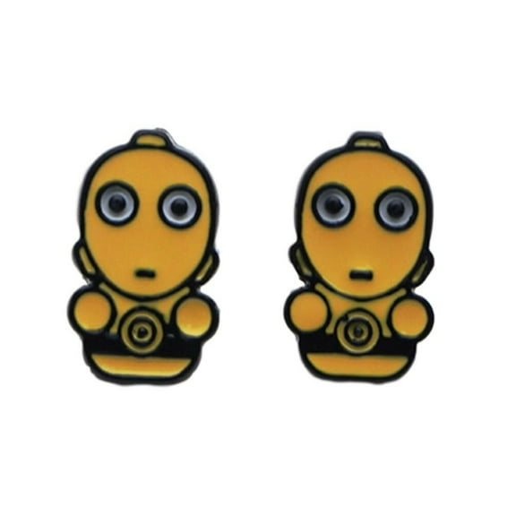Star Wars C3PO Droid Metal Enamel Stud Earrings