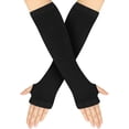 thumbnail image 1 of HUGFEGWE Chauffe-Bras Classique Unisexe Extensible Sans Doigts pour Femmes Manches Longues Demi-Doigts Gants Chauds CJB91-98993, 1 of 9