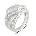thumbnail image 2 of Arista 1.00 Carat Diamond Cross Over Anniversary Ring in Sterling Silver (I-J, I2-I3), 2 of 3