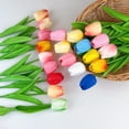 thumbnail image 4 of Home Decor Mini Tulip Real Touch Tulips Artificial Flowers Bouquets 11.4" Faux Flowers for Vase Centerpieces Home Decor Wedding Bouquet, 4 of 8