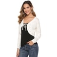 thumbnail image 6 of Purcoar Women's Woolen Cardigan Long Sleeve Knit Sweater Open Front Cardigan, 6 of 7