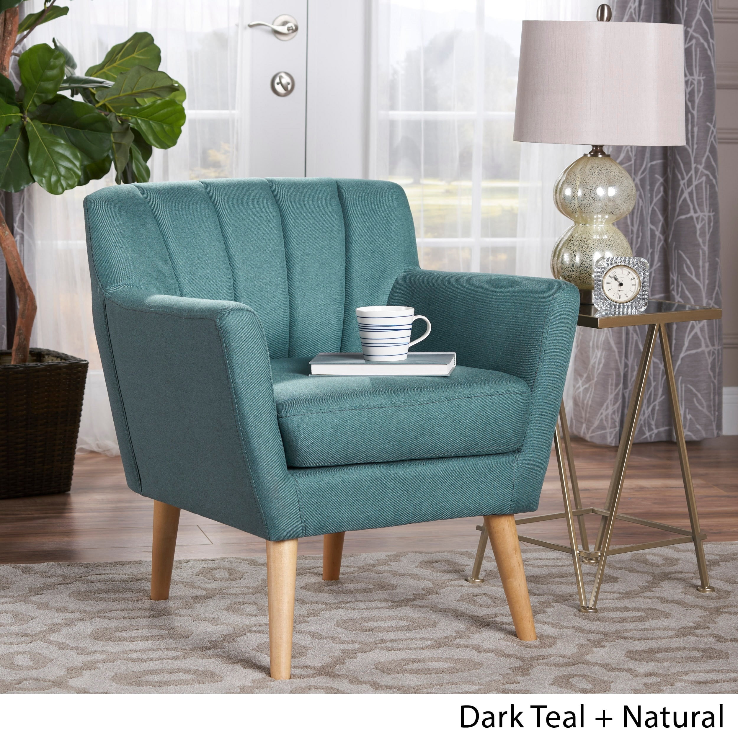 Merel Mid Century Club Chair Teal Christopher Knight Home Brickseek