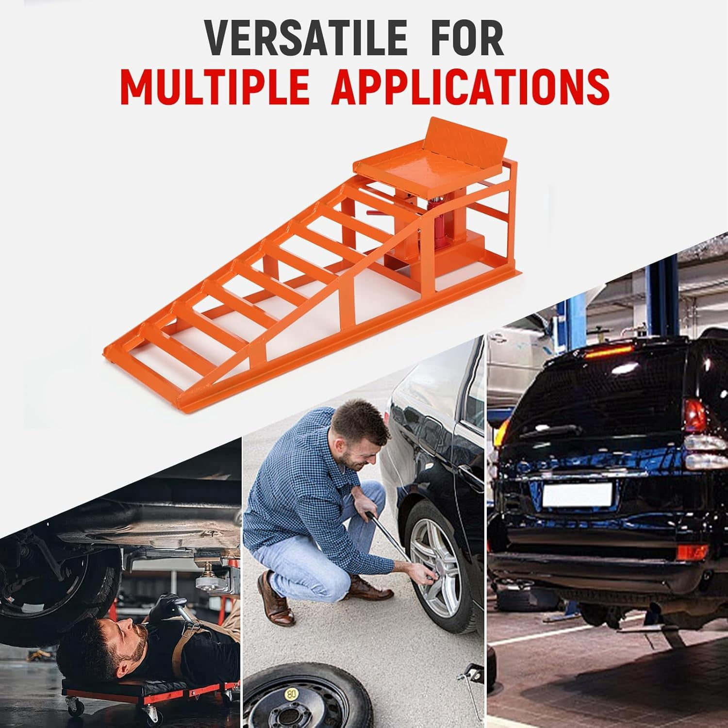 Repair Ramp 5 Ton Capacity Ramps 2-Pack 5 Ton Heavy Duty Hydraulic Car Ramps ...