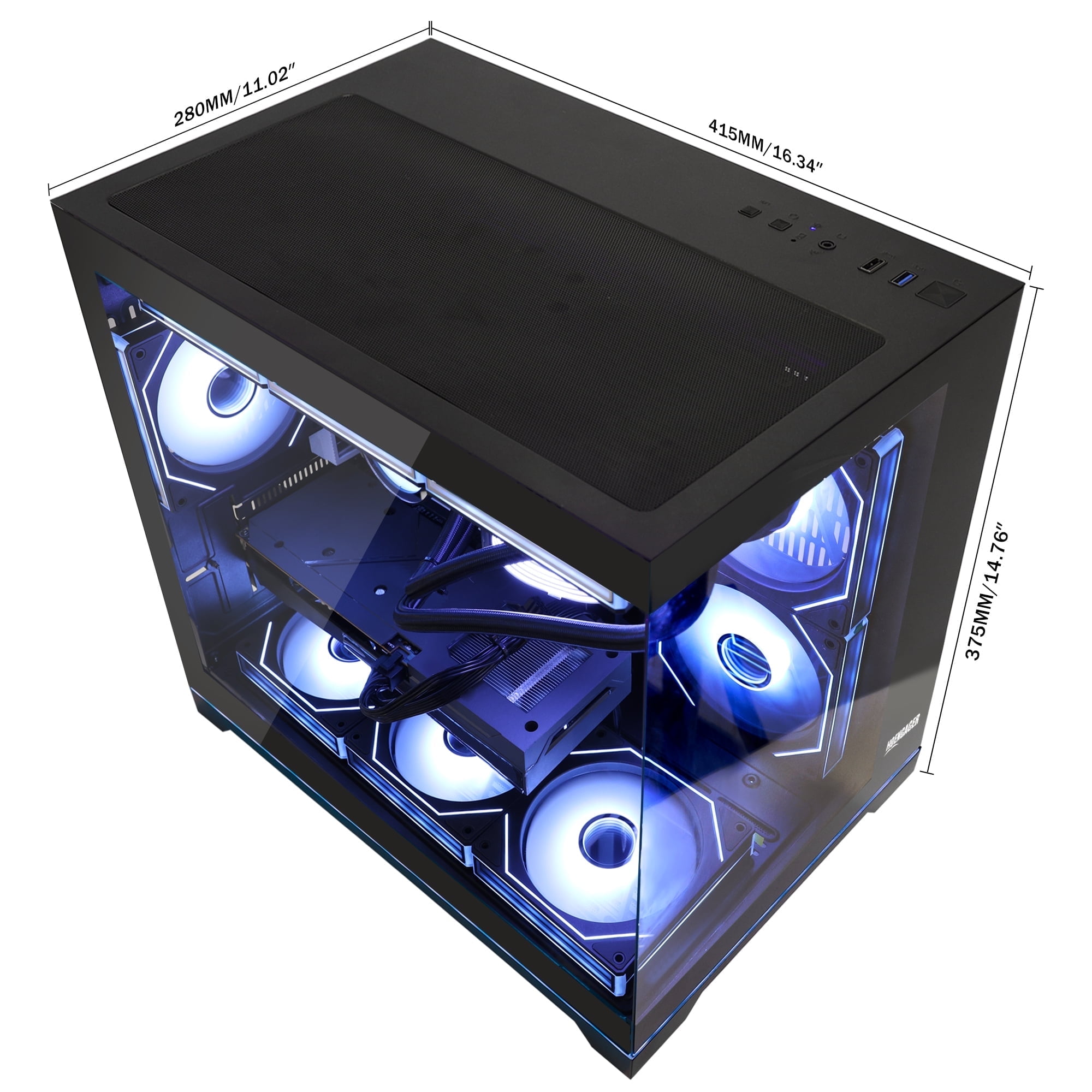 Hoengager RTX 5070 12G Gaming PC -AMD Ryzen 7 9700X, 32GB DDR5 RAM, 1TB PCIe and 1TB SATA SSD, 850W PSU, 360 RGB Liquid Cooler, Windows 11-Ocean Park