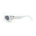 thumbnail image 3 of Unique Retro Convex Narrow Oval Luxury Designer Plastic Sunglasses White - Black, 3 of 4
