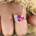 thumbnail image 6 of CHIRAGEMSJEWEL 12MM / 8 ct Pink Sapphire Engagement Ring, September Birthstone Women Diamond Jewelry Christmas Gift for Love, 6 of 7