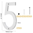 thumbnail image 2 of 8 Inch House Numbers, House Address Numbers Sign Large Floating House Numbers Modern House Numbers with Screws for Outside Door Wall Street, Silver, 5, 2 of 6