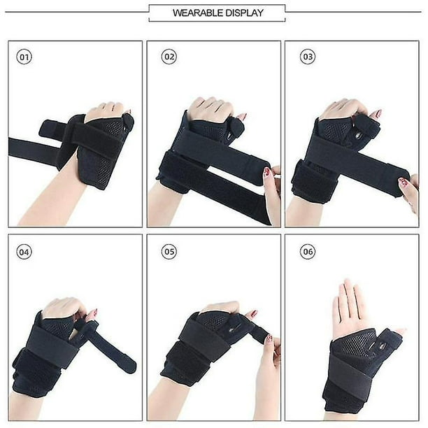 Muñequera ajustable, muñequera, mano, pulgar, soporte para muñeca, férula para dedo, férula, estabilizador de ambas manos para tendinitis, artritis (1 ud.) liwang Male and female straps