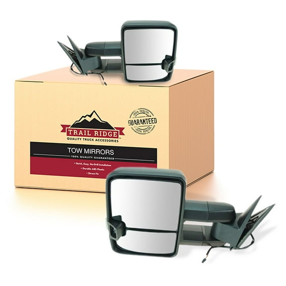 Trail Ridge Towing Mirror Manual Smoked Signal LED Spotlight Pair for GM Truck TR00069