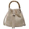 thumbnail image 1 of Bolso de paja con cordón y correa de crochet para verano, bolso bandolera tipo bandolera, 1 of 6