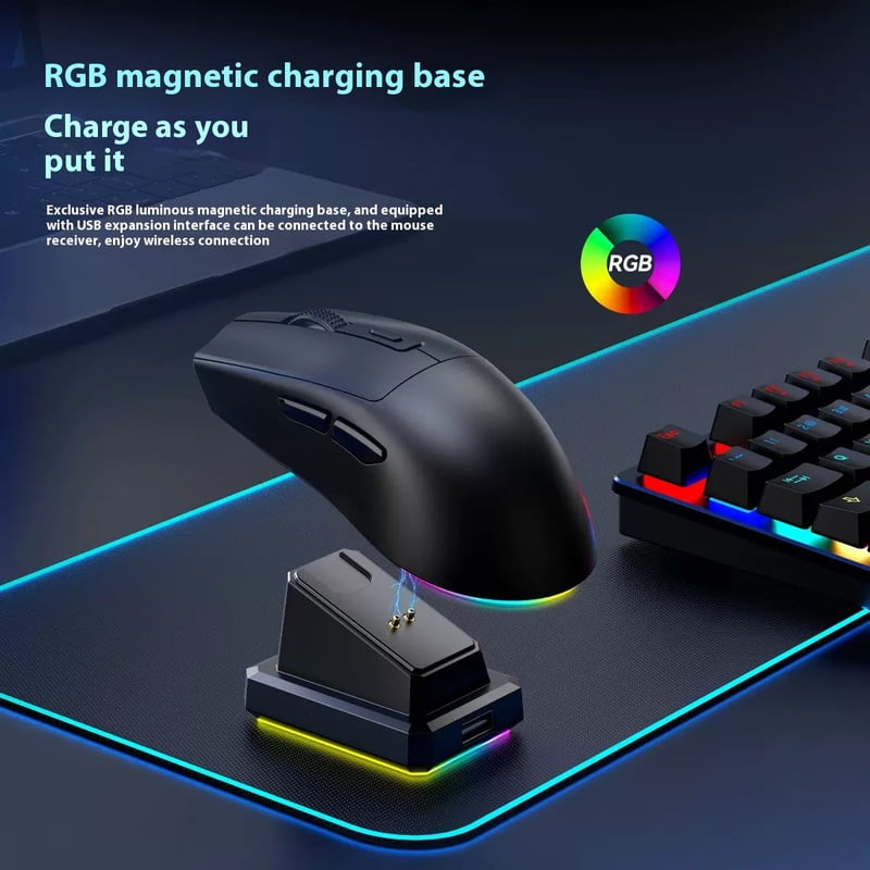 Wireless Mouse Bluetooth 2.4G Dual Mode Rechargeable with Charging Dock Backlight LED High Cost-Effective for Laptop PC Mac ​