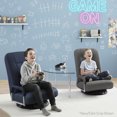 thumbnail image 4 of Best Choice Products Swivel Gaming Chair 360 Degree Multipurpose Floor Chair Rocker for TV, Reading, Playing Video Games w/Lumbar Support, Armrest Handles, Adjustable Foldable Backrest - Black/Gray, 4 of 9