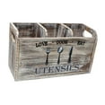 thumbnail image 2 of Organizador de utensilios de cocina, caja portátil para cubiertos (cuchara, tenedor, etc.) de madera Marrón, 2 of 9