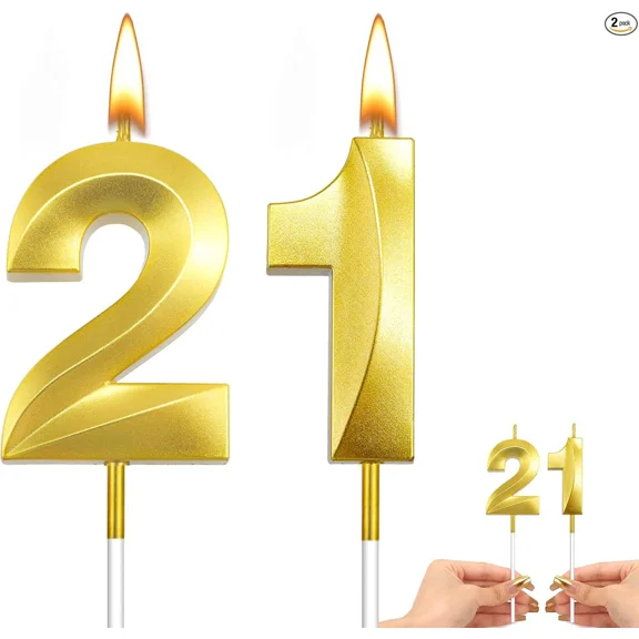 STARLIGHT- 21 Candles For Cake Sparkling Candles For Cake 21St Birthday Cake Decorations Fo