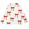 thumbnail image 4 of Plus Size Women's Christmas Santa & Tree Embroidered Cardigan Long Sleeve Round Neck Button Down Knit Sweater For Holiday Season, 4 of 6