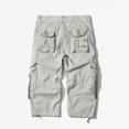 thumbnail image 4 of XFLWAM Men's Cargo Shorts 3/4 Relaxed Below Knee Capri Cargo Pants Cotton Gray M, 4 of 4