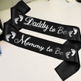 thumbnail image 3 of GDTO8820 2 piezas Mommy To Be & Daddy To Be Baby Shower Fajín Negro Baby Shower Regalos de fiesta para nueva mamá papá Suministros de revelación de género Decoraciones Favores, 3 of 5