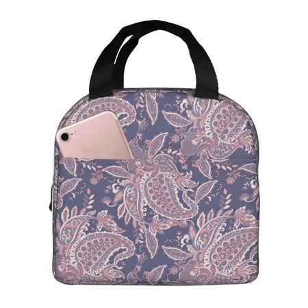 Insulated Lunch Bag for Women Men - Paisley Purple Leakproof Cooler Lunch Box for Women Men  Lunch Tote Bags for Work School Picnic Travel