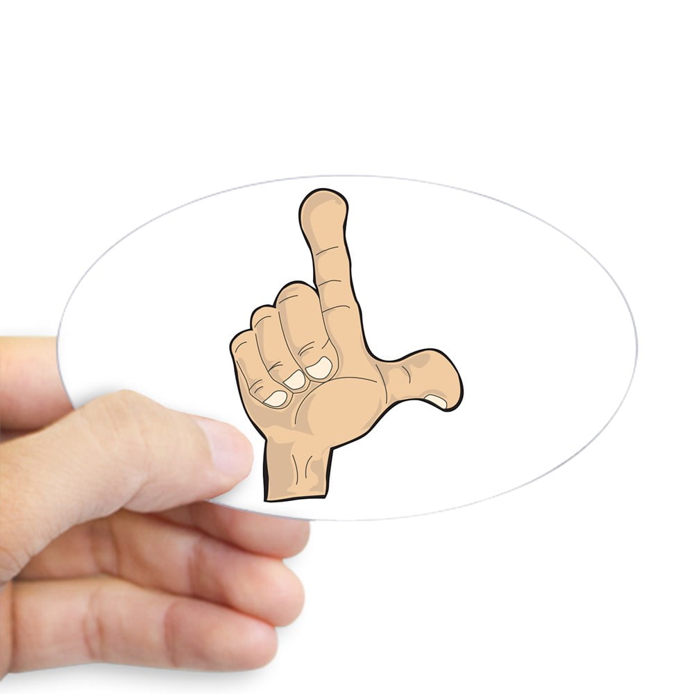 CafePress Hand Loser Fingers Oval Sticker Sticker (Oval) Walmart