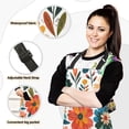 thumbnail image 2 of Colorful Flower with Plant 5 Pcs Kitchen Set Heat Resistant Oven Mitts and Non-Slip Pot Holders with Adjustable Cooking Apron, 2 of 6