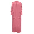thumbnail image 3 of Baberdicy Knitted Sweate Women's Solid Color Long Sleeved Loose Knit Sweater Outerwear Long Cardigan Women's Cardigans Pink, 3 of 3