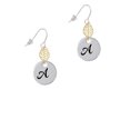 thumbnail image 2 of Delight Jewelry Silvertone Large Script Letter - A - 3/4'' Disc - Goldtone Leaf French Earrings, 2 of 4