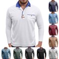 thumbnail image 6 of Akiihool Mens Winter Polo Shirts Long Sleeve Polos for Men Slim Fit Men's Regular Fit Polo Shirt (Khaki,XXXL), 6 of 9