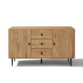 thumbnail image 4 of LuxenHome Oak Manufactured Wood 48.8-Inch Wide 2-Door 3-Drawer Buffet Cabinet, 4 of 11