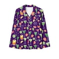 thumbnail image 6 of successthop Womens Cocktail Pajamas Long Sleeve Lapel Button Down Nightwear and Pj Pant Print Sleepwear with Pockets M, 6 of 8
