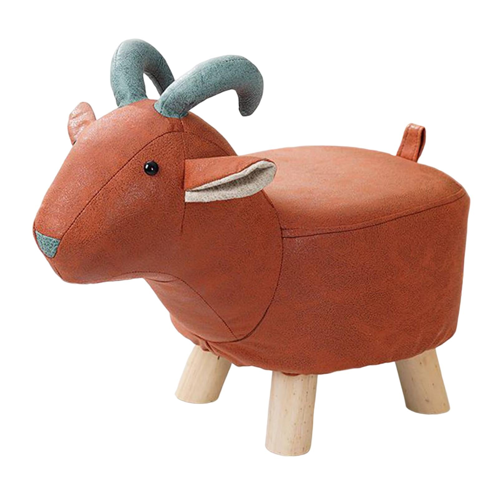 Animal Footstool Footrest Ottoman Wood Multifunctional Cute Cartoon Room Decor Bench for Porch, Living Room, Entryway, Guest Room, Bedroom