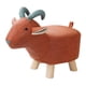 thumbnail image 4 of Reposapiés otomano con forma de animal, banco otomano para entrada, sala de estar, porche. oveja roja, 4 of 9