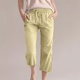 thumbnail image 2 of FAOWME Kids Comfortable High Waisted Wide Leg Pants Drawstring Elastic Trousers Comfy Straight Leg Long Pants With Pockets Beige 6-7 Years, 2 of 5