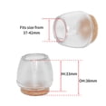 thumbnail image 2 of Flyshop 16PCS Transparent Furniture Feet Covers Soft PVC Chair Leg Caps Round Hardwood Floor Protectors with Felt-Padded Backing, Size 1-1/8" to 1-3/8" (29 to 33 mm), 2 of 6