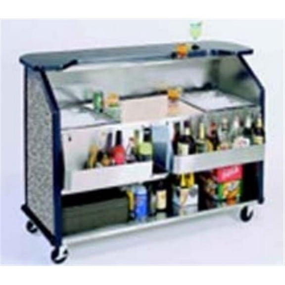 Glownary 74-Inch Standard Portable Bar, Stainless Steel, Black Laminate ...