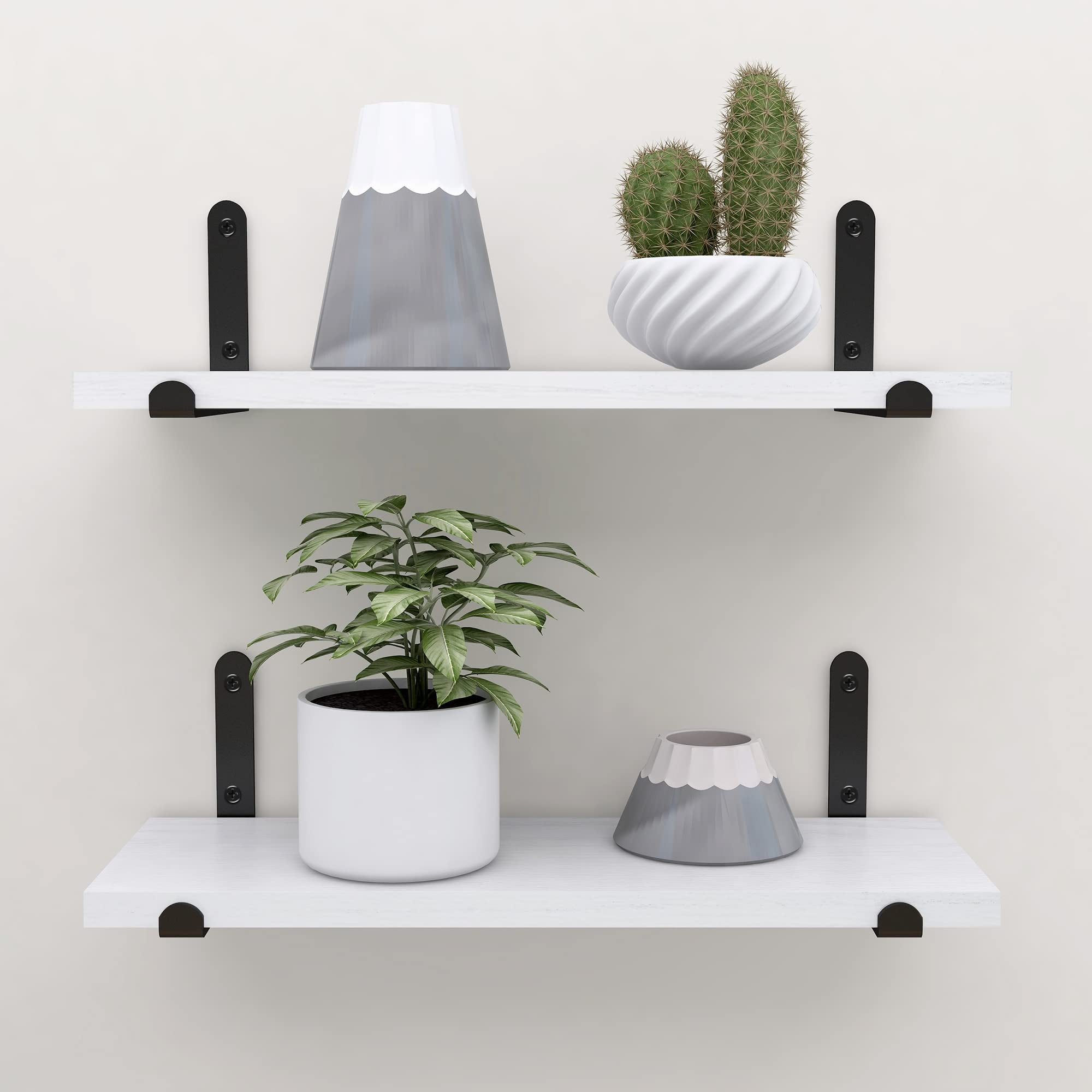 White Floating Shelves, Black Wall Shelf, Shelves for Wall Storage Wall Mounted Shelves for