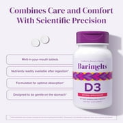 Barimelts Bariatric Vitamin D3 for Immune Support, 90 Fast-Melting Tablets, Post Weight Loss Surgery Patients, Apple Flavored Dietary Supplements