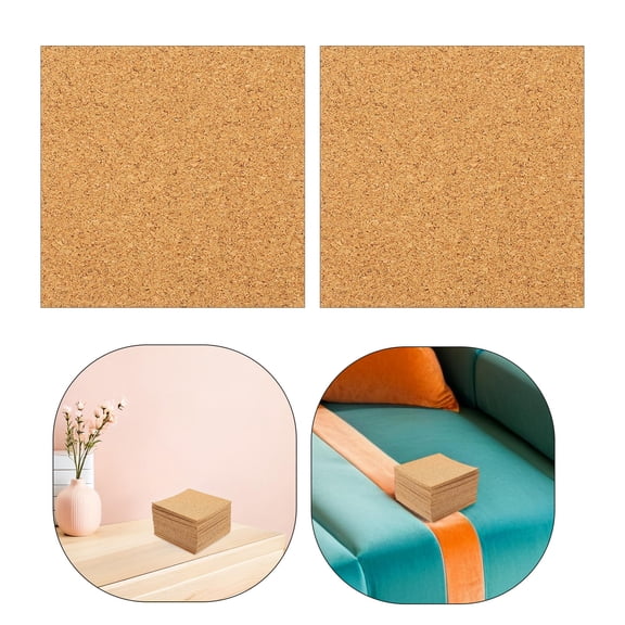 DEEPCRAFF 40Pcs Self Adhesive Cork Sheets Khaki for Soundproofing Office and Craft Projects