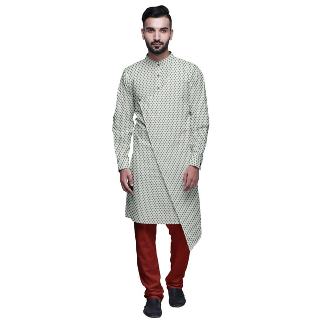 Atasi Ensemble Kurta-Pyjama Long en Coton pour Hommes, Kurta-Pyjama Décontracté de Designer, Vêtements